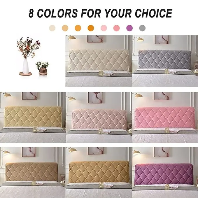 Velvet Bed Headboard Cover - Decorative Slipcover for Single, Twin, Queen, Full, California King Size - Thicken Dustproof Stretch Washable Protector, Grey, 75 Inches - Product Details