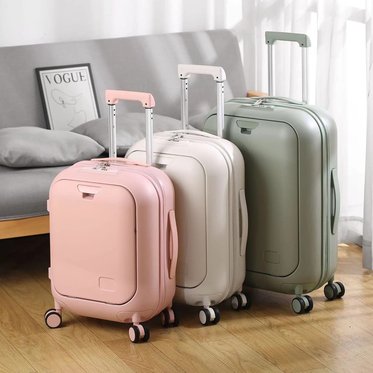 Skycare Carry On Luggage, Durable Hardside Suitcases with Front Laptop Pocket - Product Details