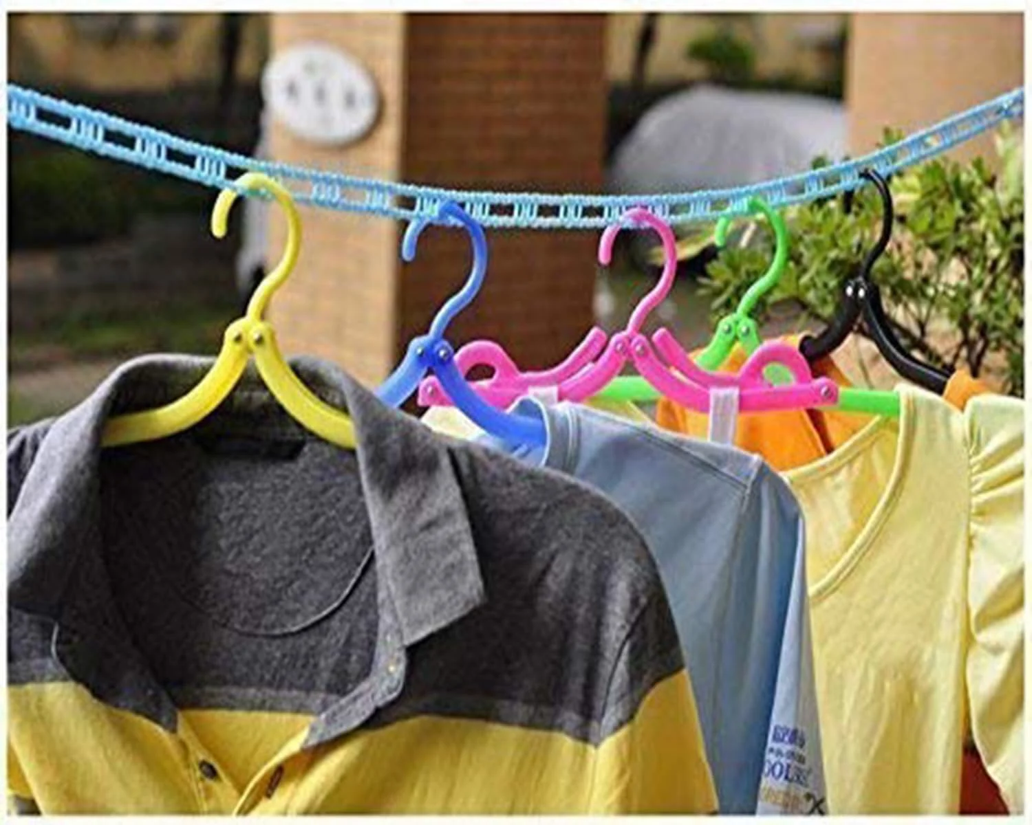 5 Meters Windproof Anti-Slip Clothes Washing Line Drying Nylon Rope with Hooks - Product Details