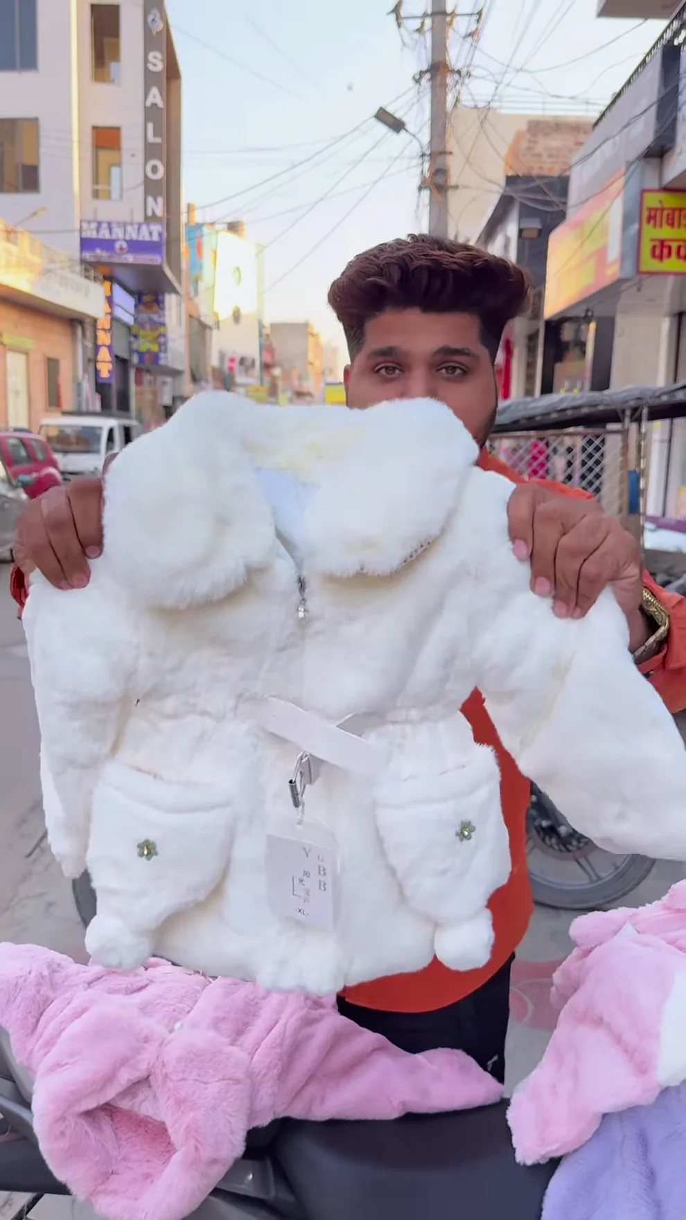 Kids’ Winter Jackets 🧸❄️ With Plush Texture & Toy Accents – Purple, White & Pink Variants - Product Details